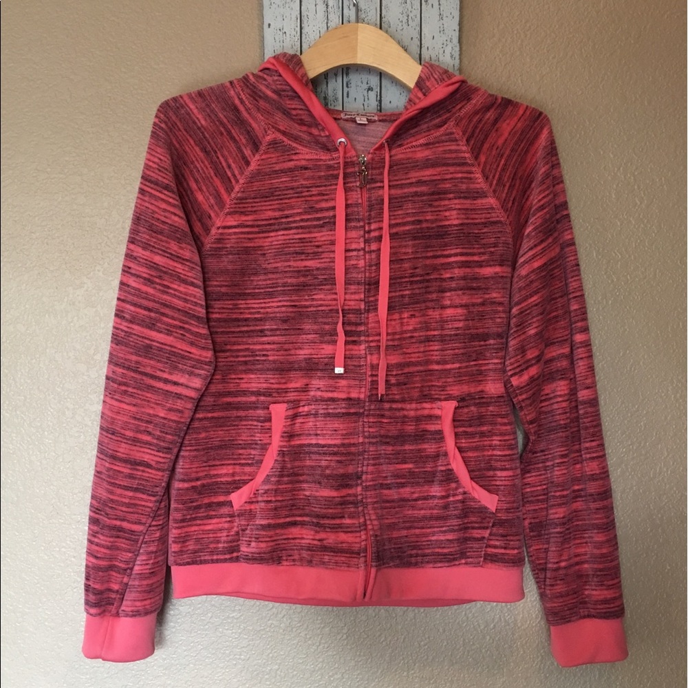 Juicy Couture Pink Striped Hoodie Sweater